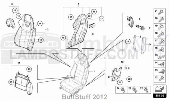2016 Lamborghini HURACAN LP580-2 COUPE USA BACKREST (881.02.00)